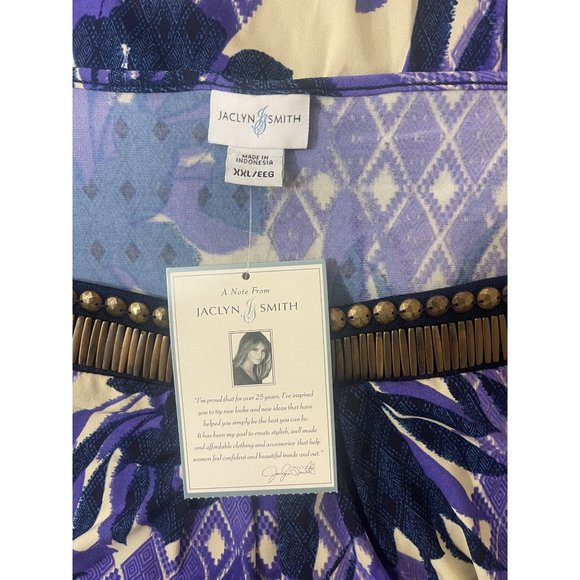 Size XXL 2X 18 20 NEW MIXED PRINT EMBELLISHED DRESS‎ Summer Vacation PLUS SIZE - Picture 4 of 5